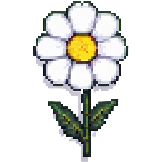 ultra minimal pixel art flower with very few pixels and black outline emoji