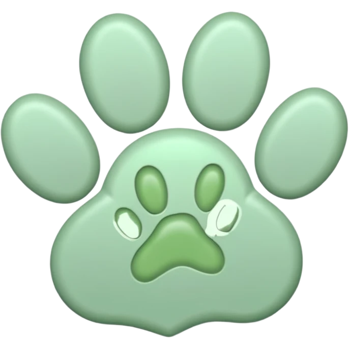a pastel green pawprint emoji