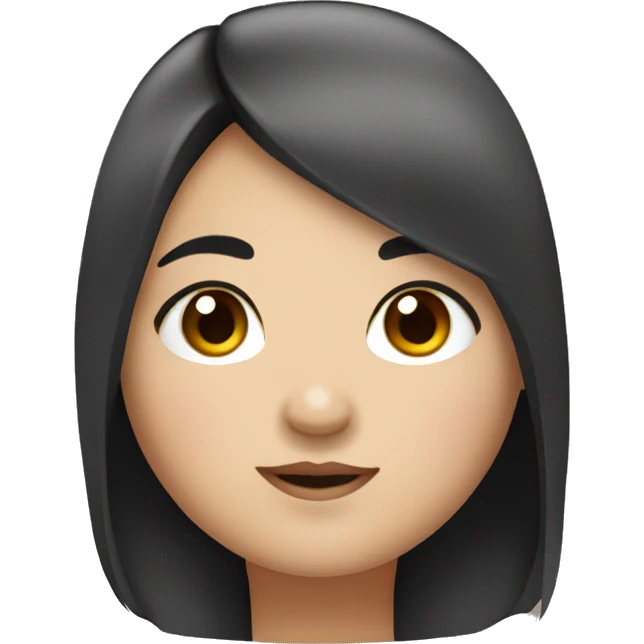 chubby girl with long black hair and brown eyes emoji
