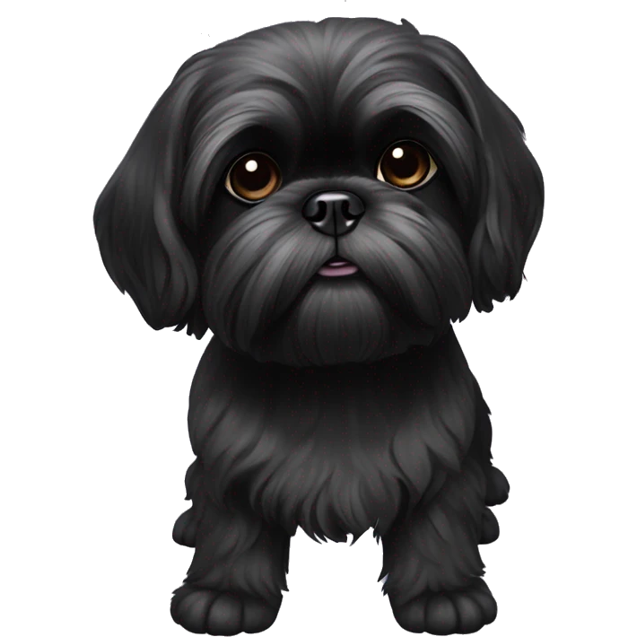 All Black shih tzu with paw up emoji
