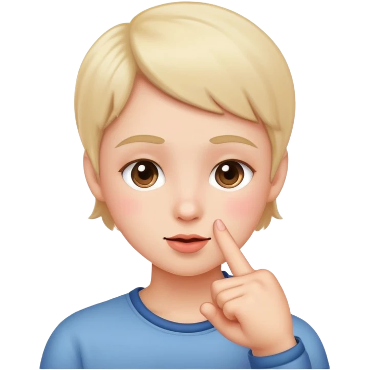 blushing face with finger pointing at cheek emoji