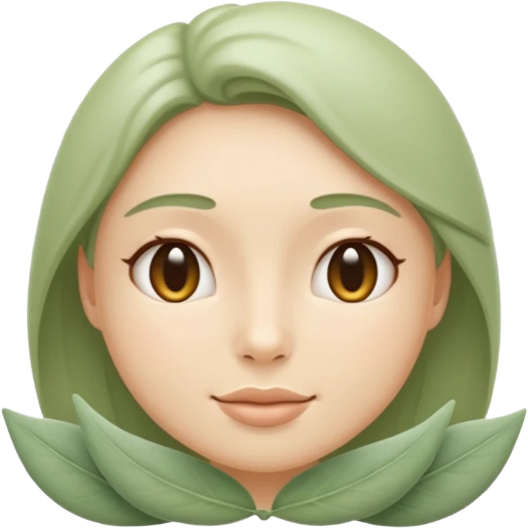 Minimal wellness emoji representing tighter skin and firmness,
subtle lifting effect, smooth contours, calm and natural,
no beauty or cosmetic symbols, soft sage green color palette emoji