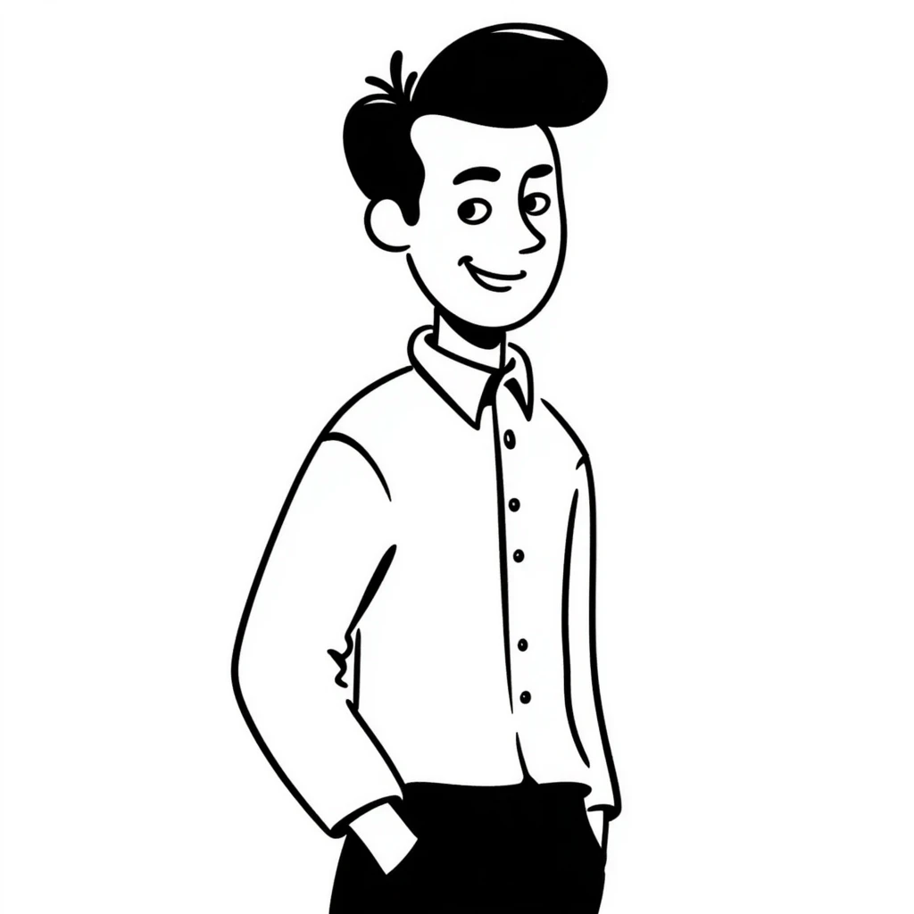 Tyler Durden from Fight Club, hand drawn doodle style emoji