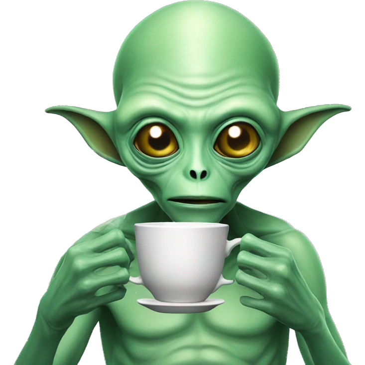 Alien with a cup of tea  emoji
