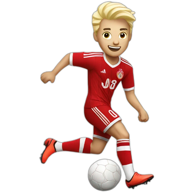 ajax player kicking blonde emoji