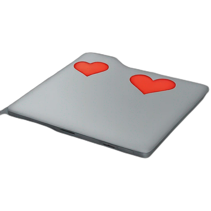 Laptop mit herz emoji