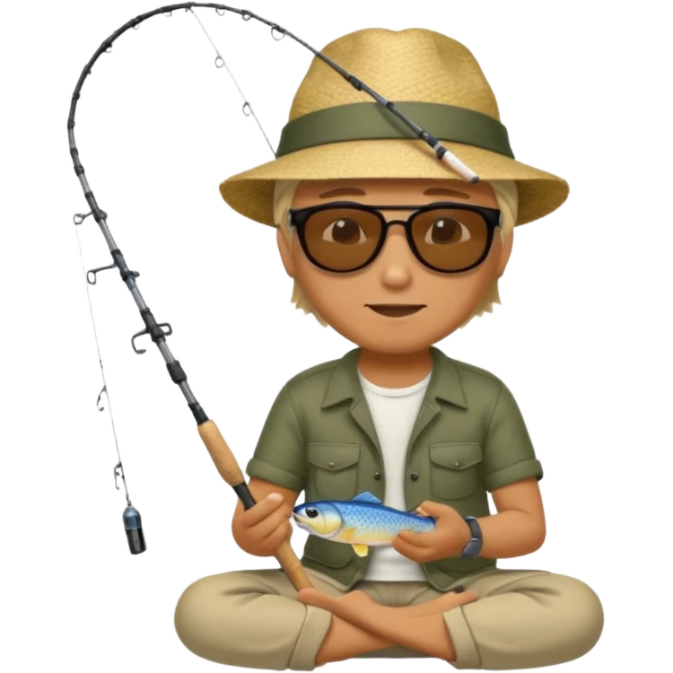 
man sitting fishing emoji