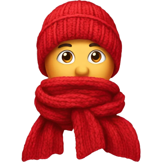 Red knit scarf  emoji