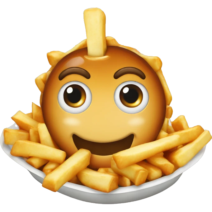 Poutine qui mange une poutine emoji