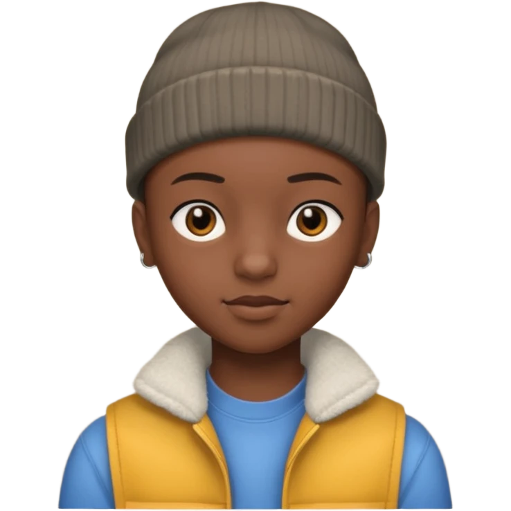 an african teen with buzzcut and wears a beanie emoji