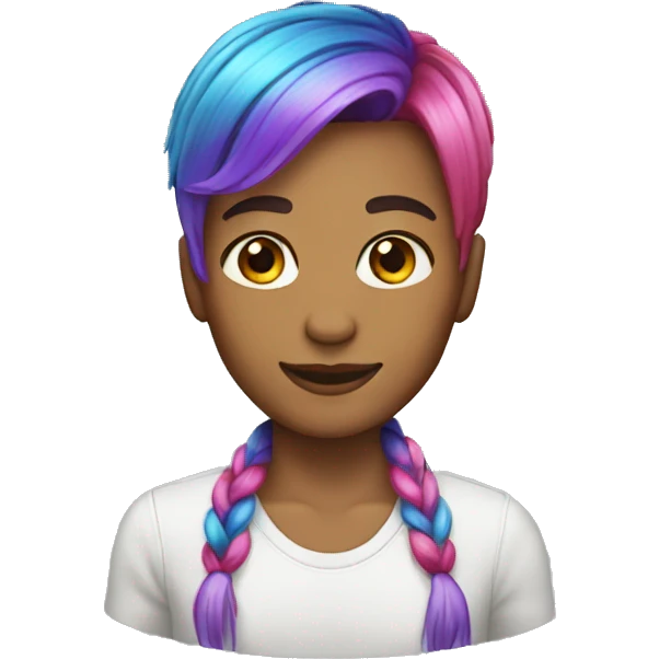 rainbow hair non-gendered emoji
