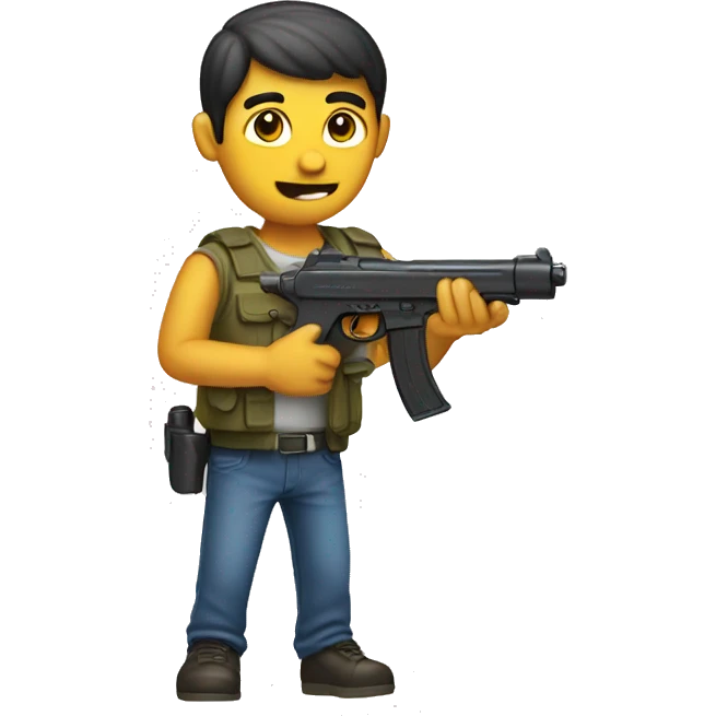 guy using toy gun emoji