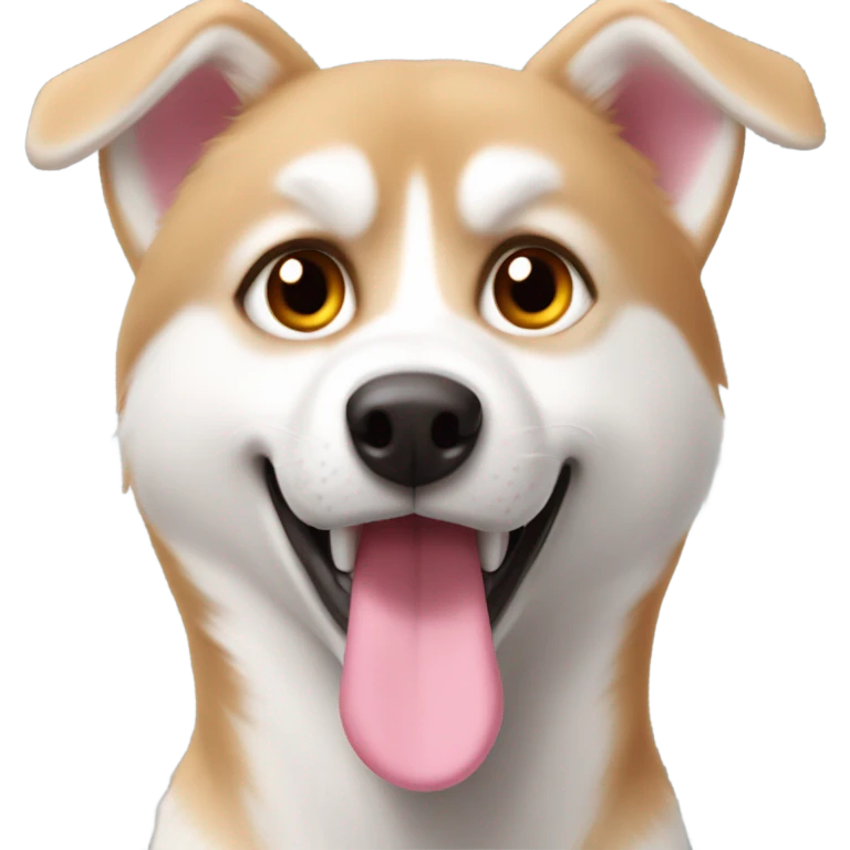 Light red husky amber eyes nose pink with tongue out  emoji