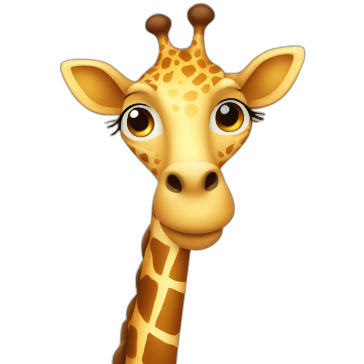 Cute giraffe with hearts as spots emoji