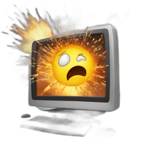computer exploding emoji