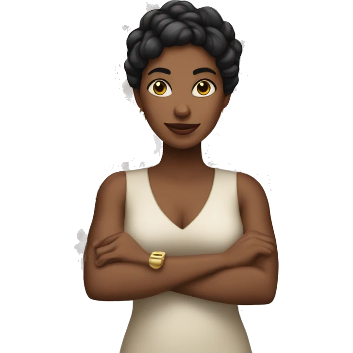mulher negra de trança e brincos  emoji