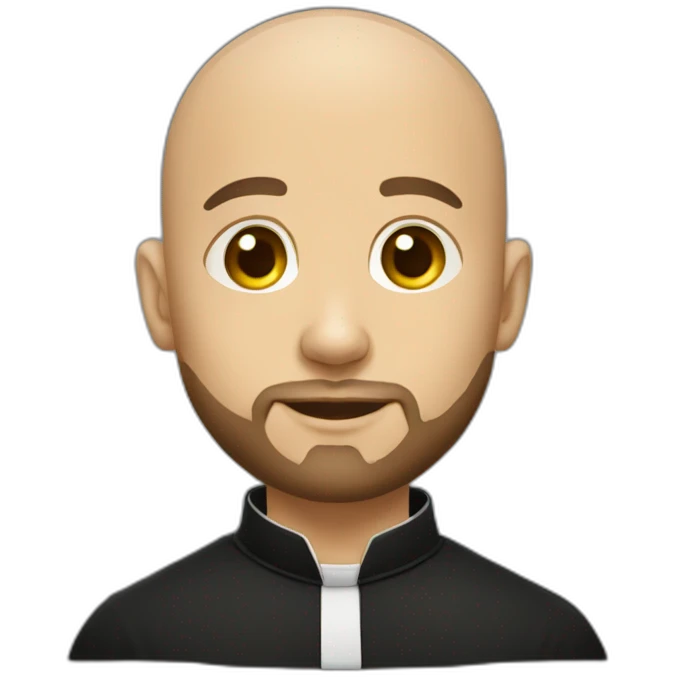 young, bald, bearded priest dressed for mass. emoji