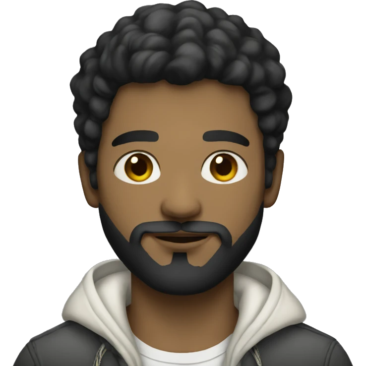 young white artist with black beard with baggy clothes emoji