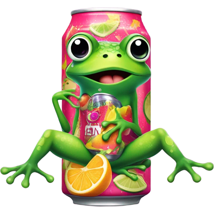 Fruity frog on an Energy Drink  emoji