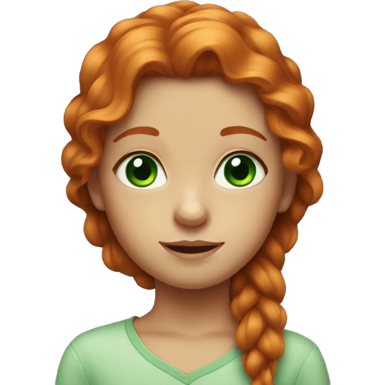 ginge haired girl with green eyes emoji