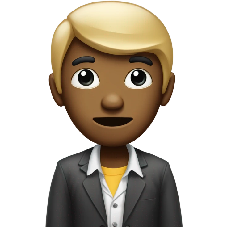 Create a emoji of a person involved in a telephone scam, conveying a sense of deception and manipulation, paying attention to details of facial expressions, clothing, and surroundings. emoji