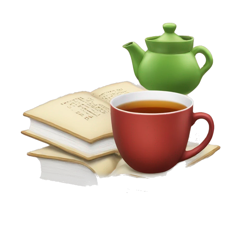 books and tea emoji