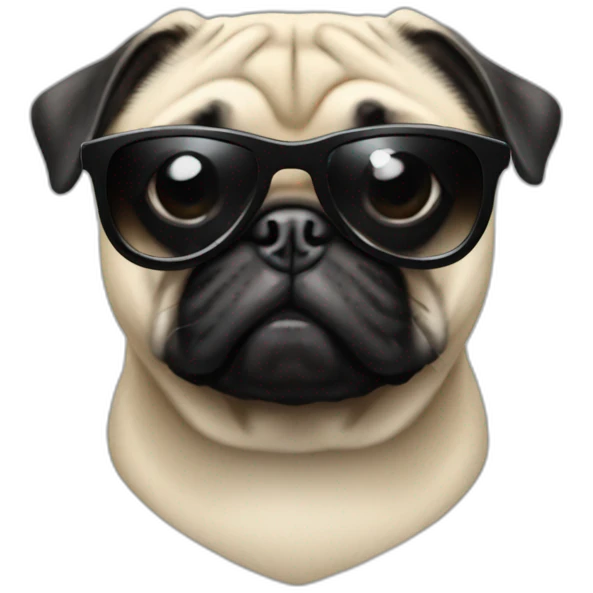 pug with black sunglasses emoji