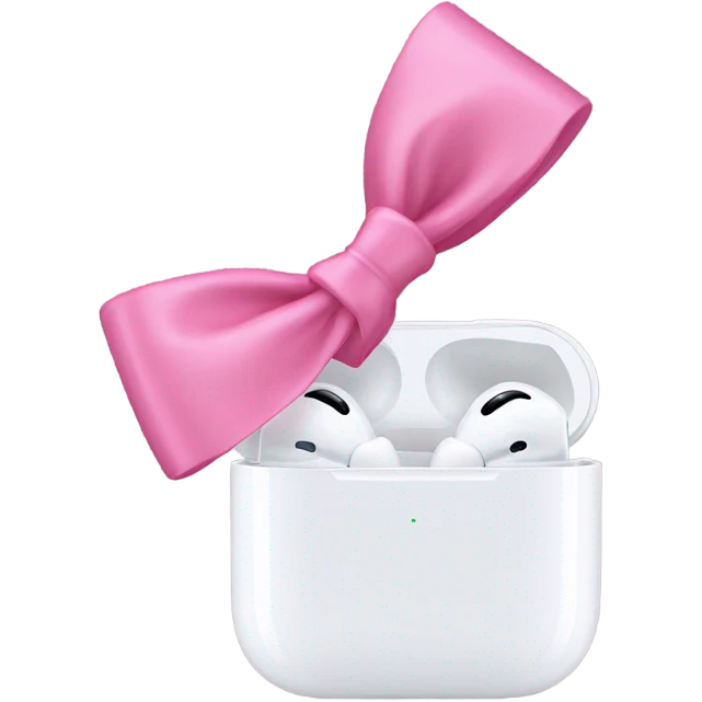AirPod max with pink bows emoji