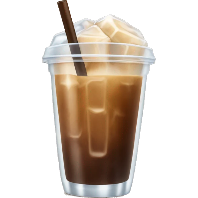 Ice coffee with iced cubes emoji