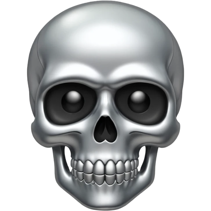 silver chrome scull emoji