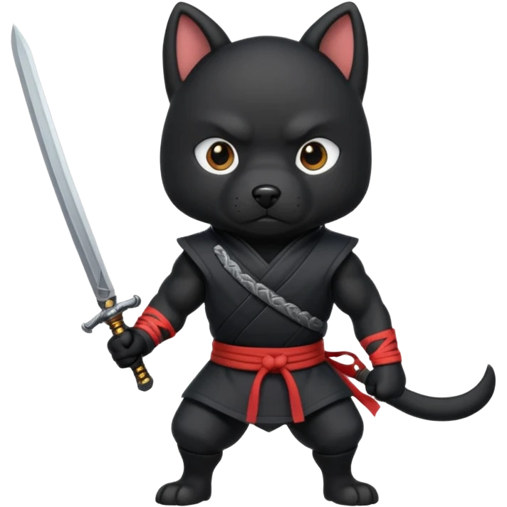 dog ninja with sword emoji
