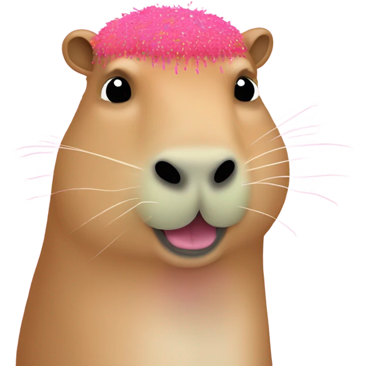 cream capybara with pink, red and green sprinkles  emoji