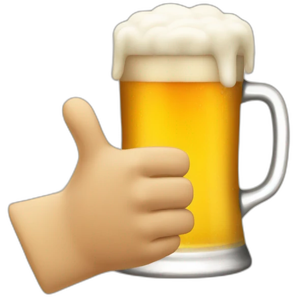 beer with a hand doing a thumbs up emoji