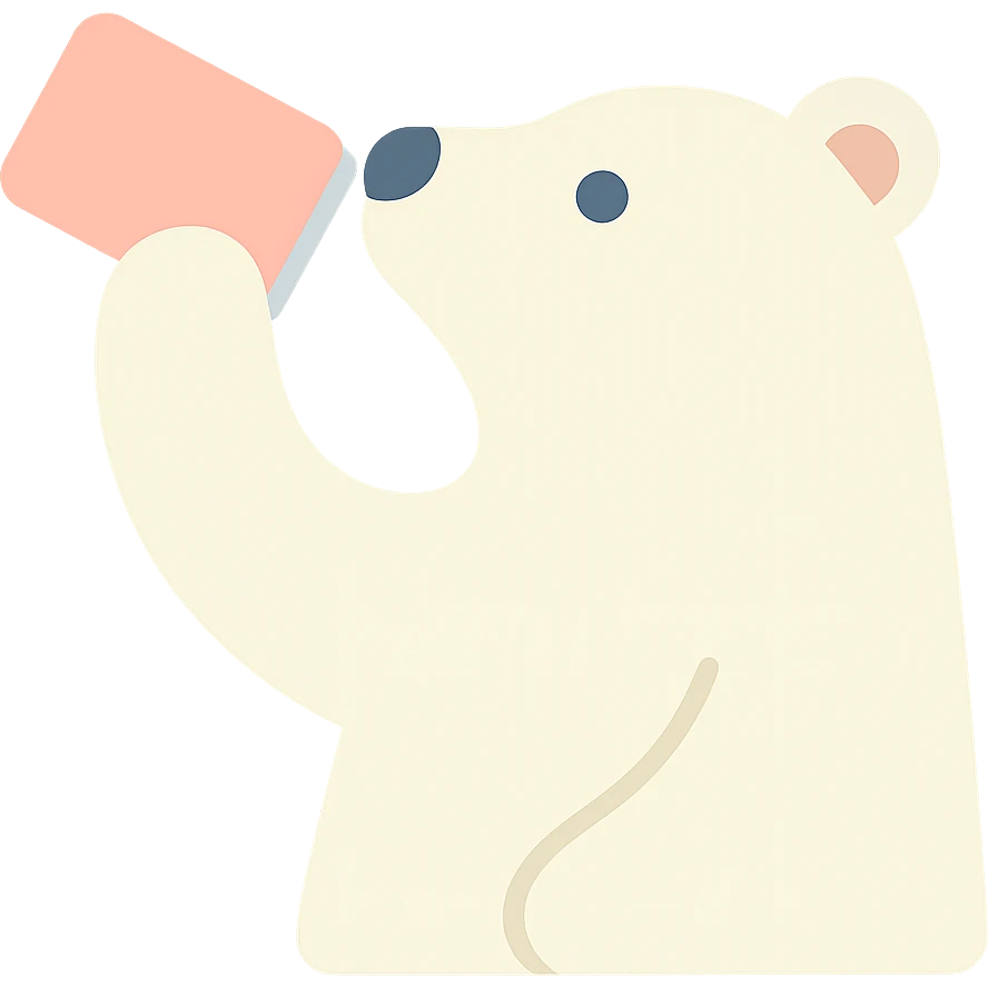 Change the Coke bottle to a Coke can in the polar bear's hand, keep the rest of the image the same emoji