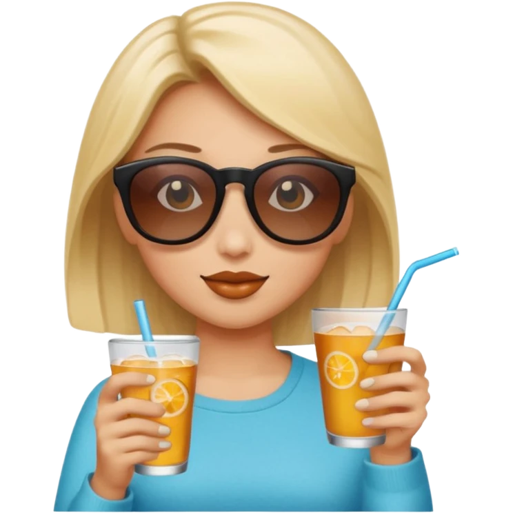 Hazme Ami con gafas de sol tomándome algo  emoji