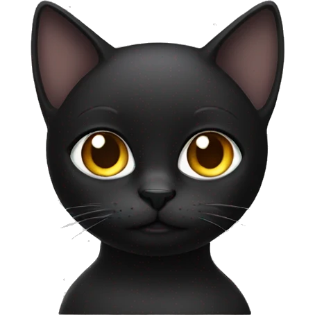 Black cat with brunette girl emoji