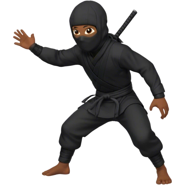 Ninja crouch walking to sneak away emoji