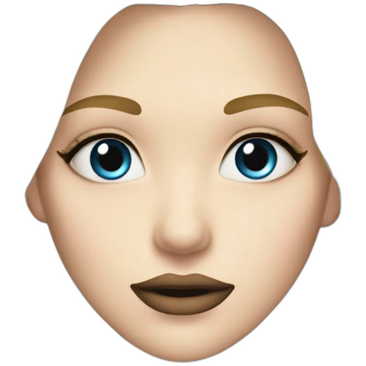 blonde girl with blue eyes and long eyelashes with dark eyebrows and sea smokes emoji