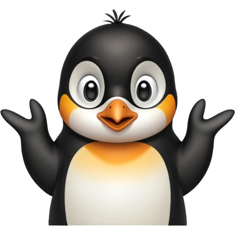대체 왜?라는 손 포즈를 하고있는 penguin emoji