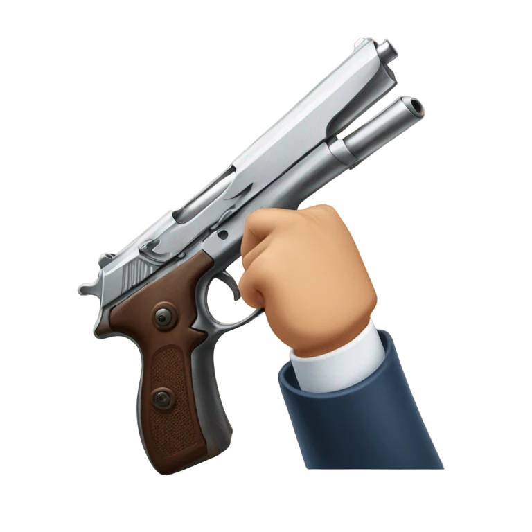 Holding gun emoji