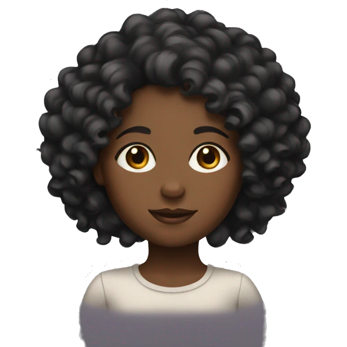 black girl with curly hair  emoji