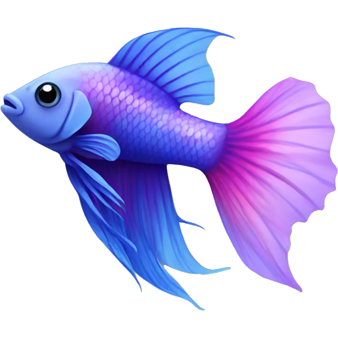 purple, blue, and pink betta fish emoji