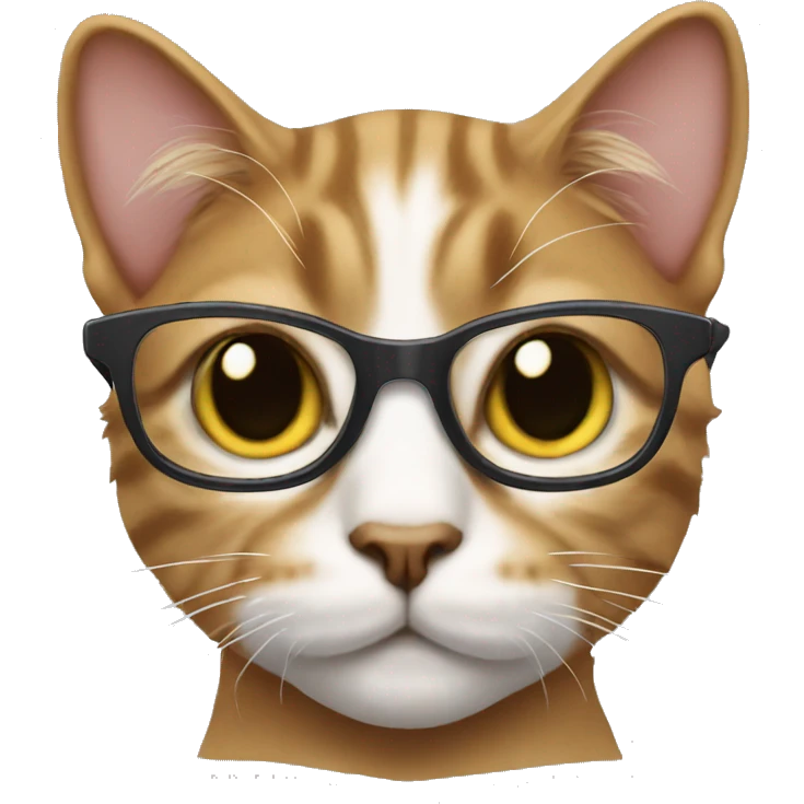 Cat wearing glasses emoji