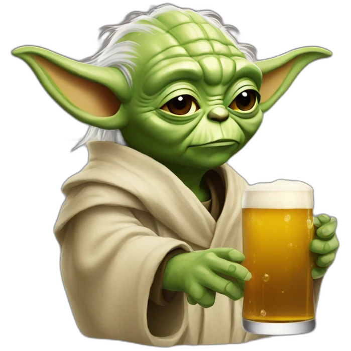Yoda drink beer emoji