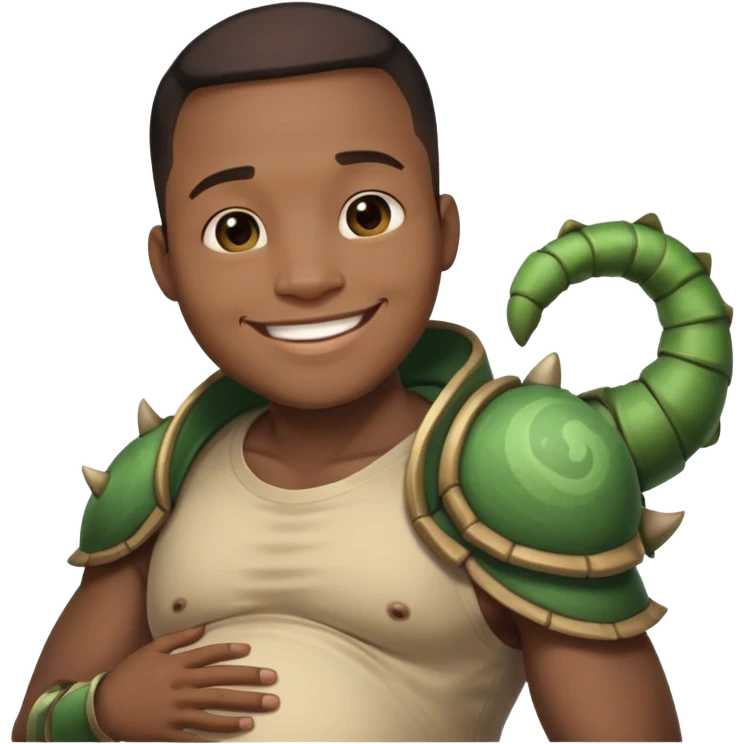 Urgot from LoL kisses pregnant black man emoji