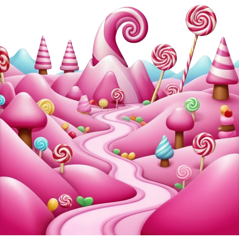 candy land pink surreal landscape emoji