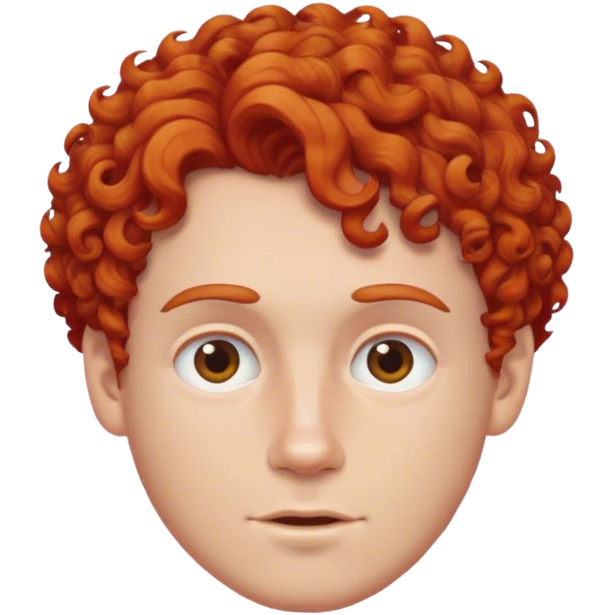 White man with curly red short hair emoji
