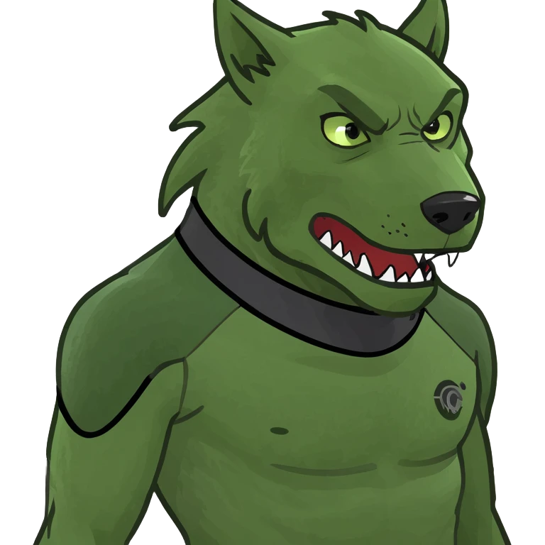 A werewolf in a wetsuit surfing two different waves emoji