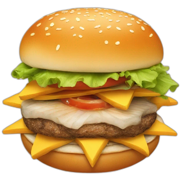 burger with fish inside emoji