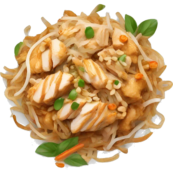 Chicken pad thai on a plate emoji